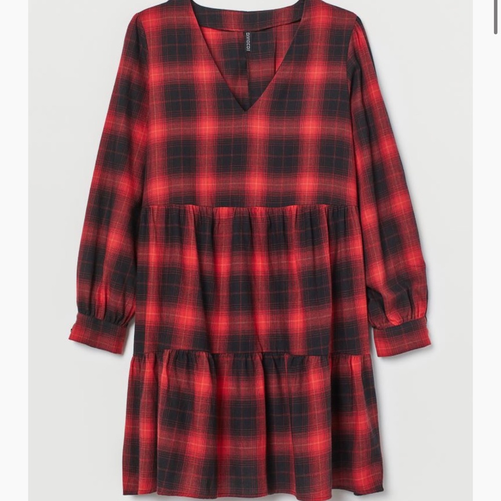 H&M+ Plaid V-Neck Dress